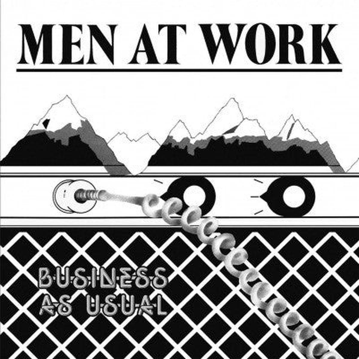 MEN AT WORK - BUSINESS AS USUAL : BLACK & WHITE COVER - LP