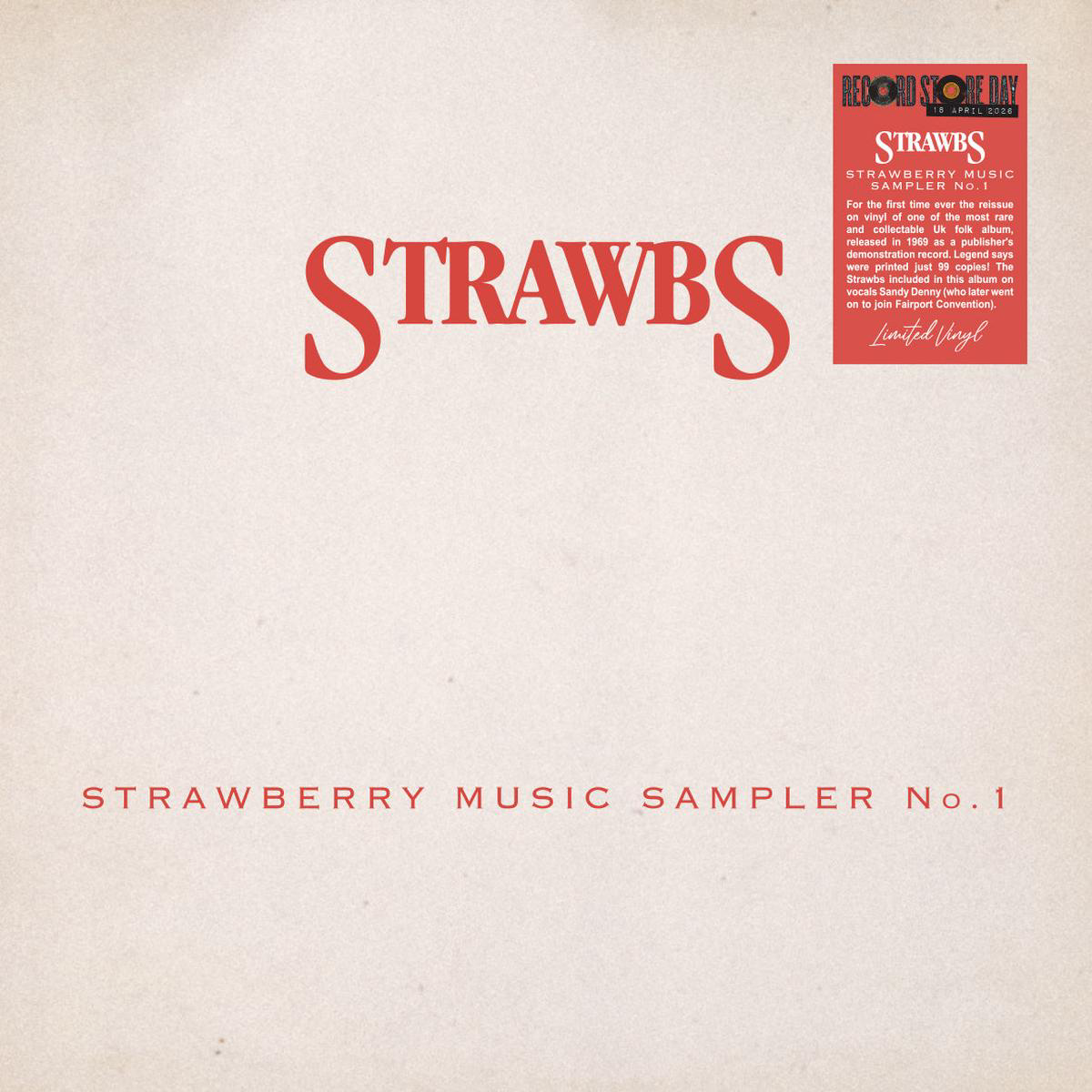 The Strawbs 8211 Strawberry Music Sampler No1 8211 1LP 8211 Black Vinyl Record Store Day 2026