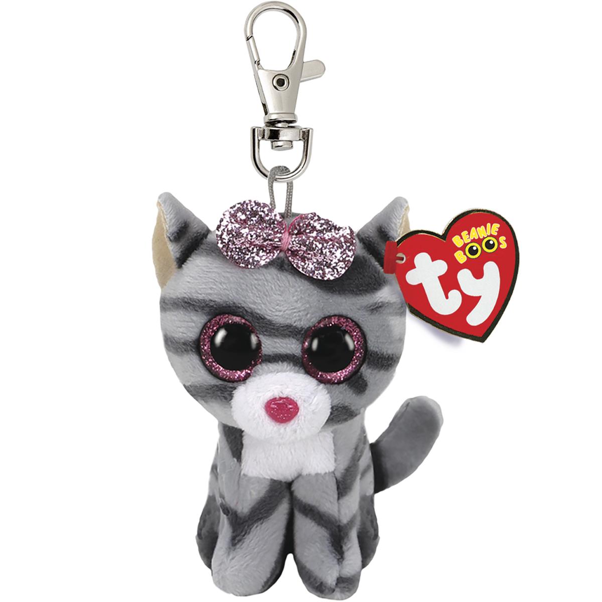 Ty Beanie Boos Clip - Kiki Grey Striped Cat
