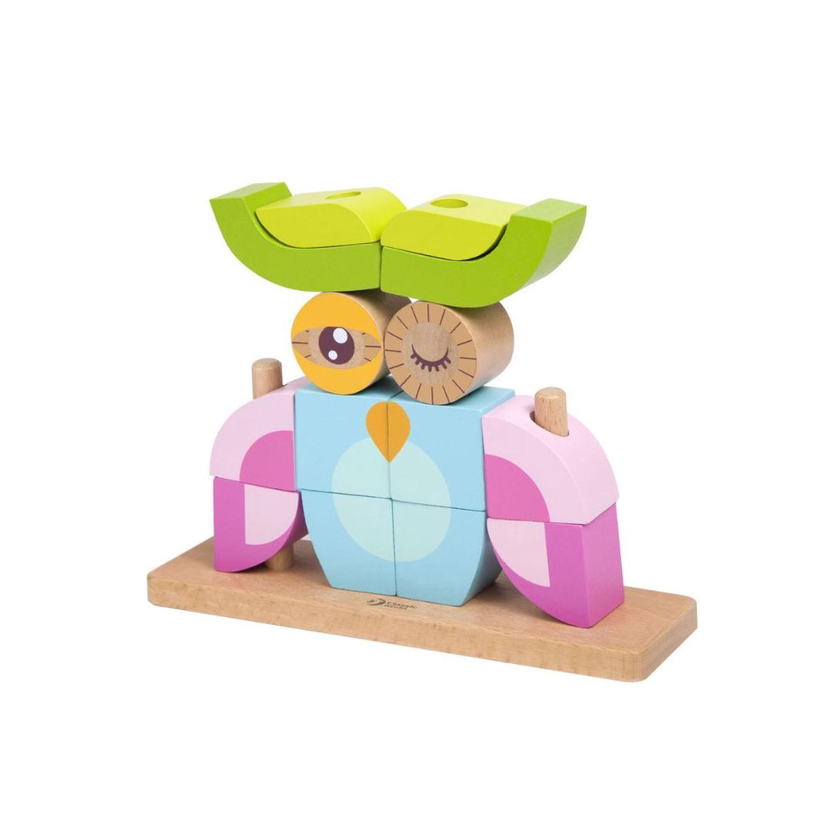 Classic World Wooden Owl Stacking Blocks (24-Piece Set)