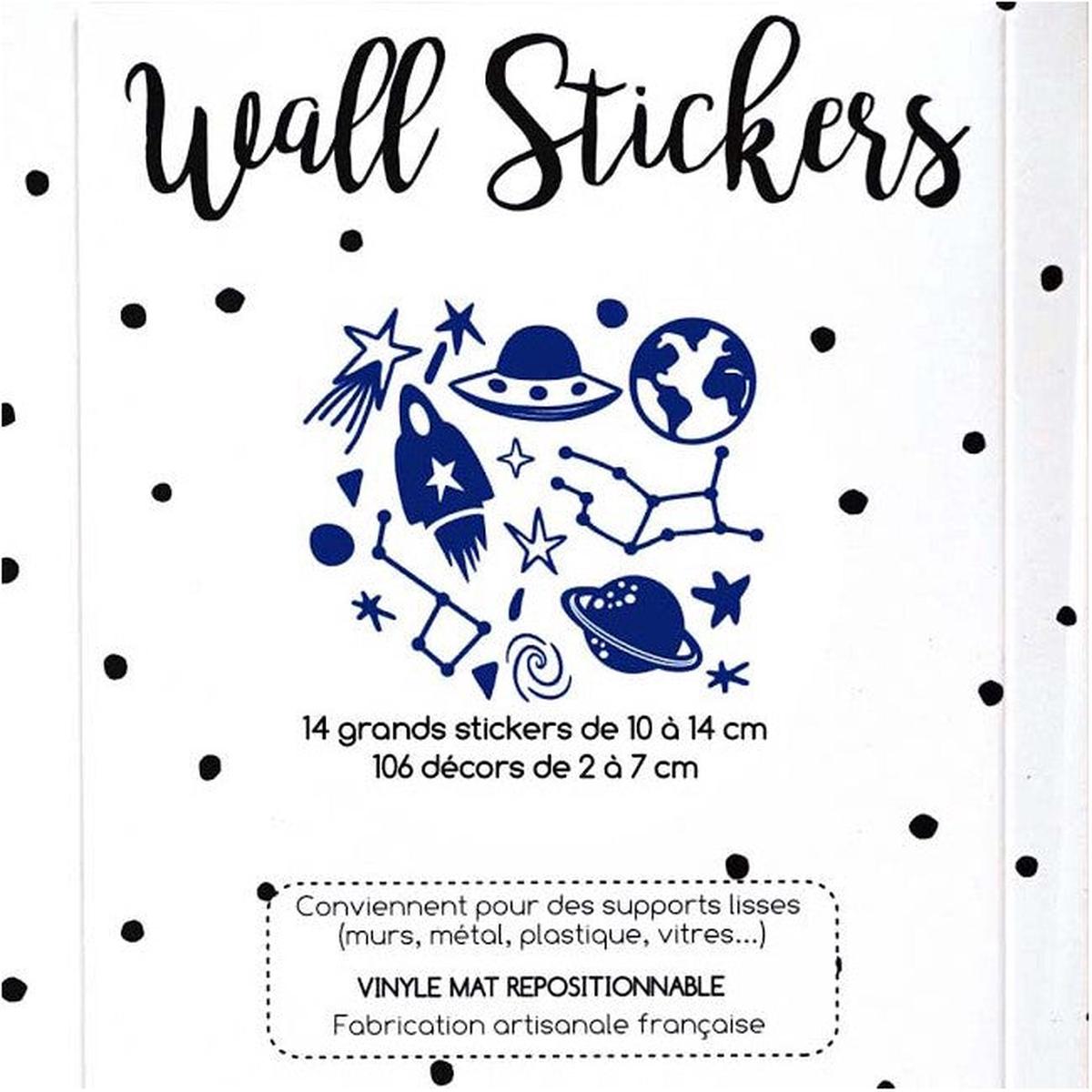 Pom Le Bonhomme Wall Stickers Space Blue