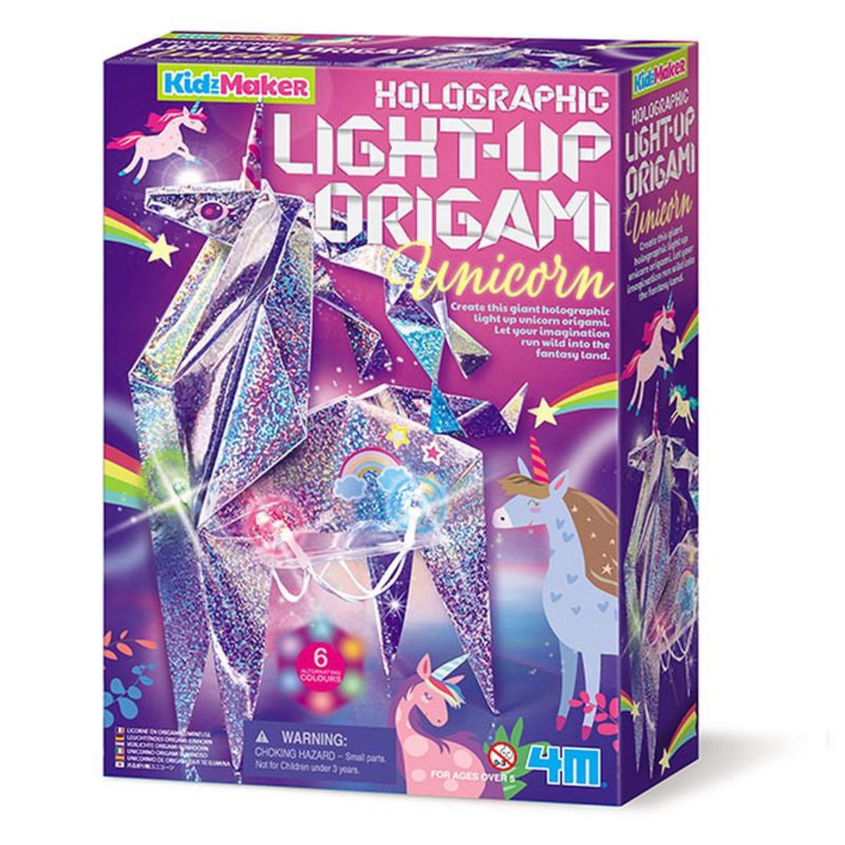 4M KidzMaker Holographic Light-Up Origami Unicorn