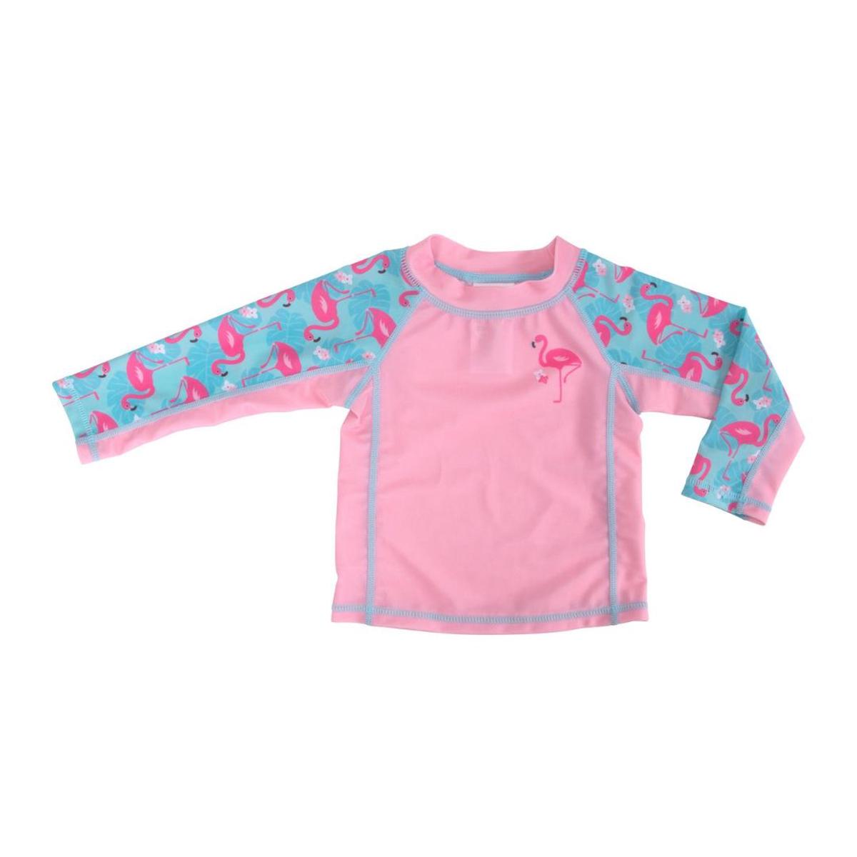 Zoocchini - Baby Rash Guard Long Sleeved Swim Top - Flamingo