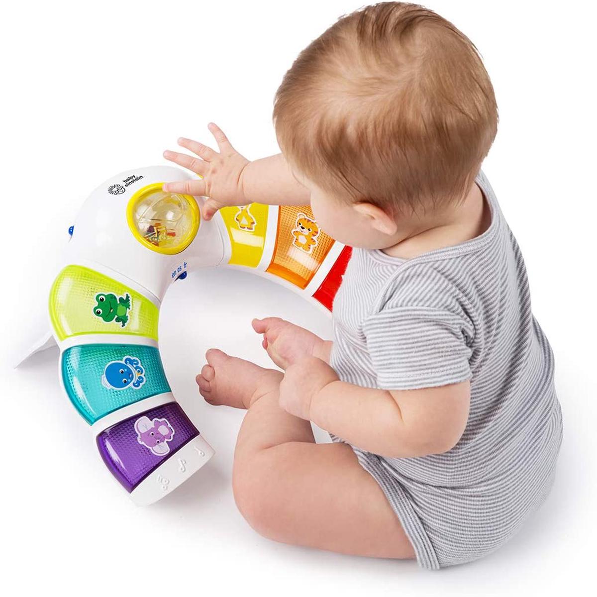 Baby Einstein, Glow & Discover Light Bar Musical Activity Station, Brinquedo de som para bebs para estimular os sentidos, 3 modos, Brinquedo de tempo de barriga para baixo, idade 3 meses+