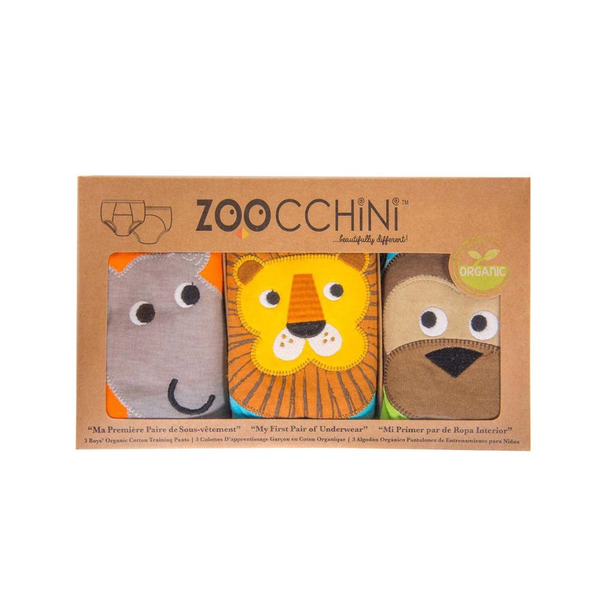 Zoocchini Toddler Organic Potty Training Pants (3-pk) - Safari Friends (Boys 2-3Y)