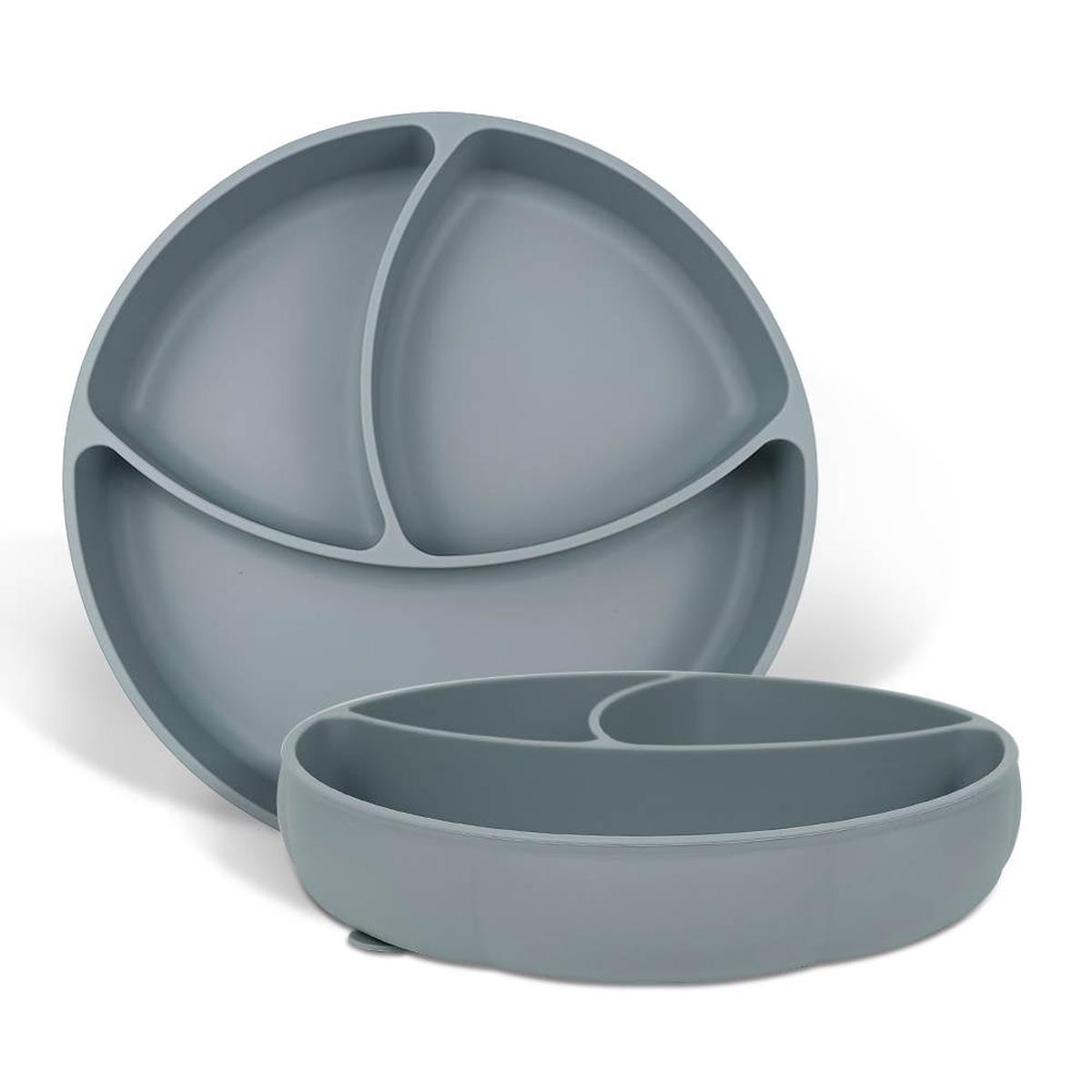 Baby Cloud Pumpkin silicone plate with suction cup Grey