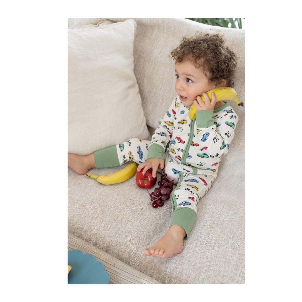 TeeJayz Cars Bamboo Zippy Onesie 3-6 Months
