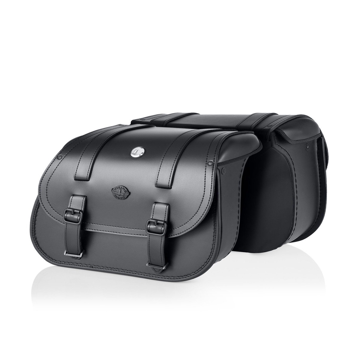 30L - Wraith Large Quick-Mount Shock Cutout Leather Saddlebags For Harley Dyna Switchback FLD