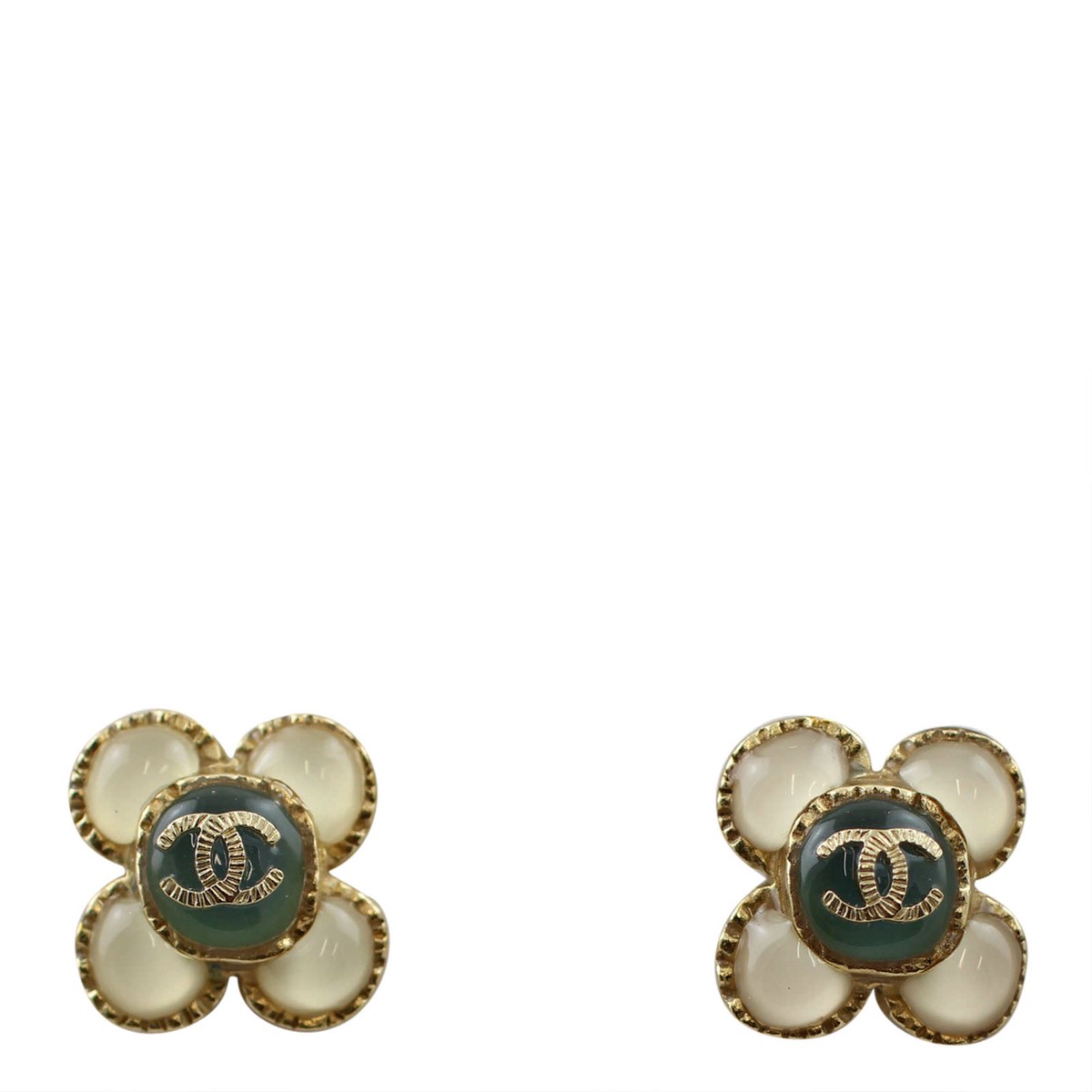 Chanel CC Flower Earrings