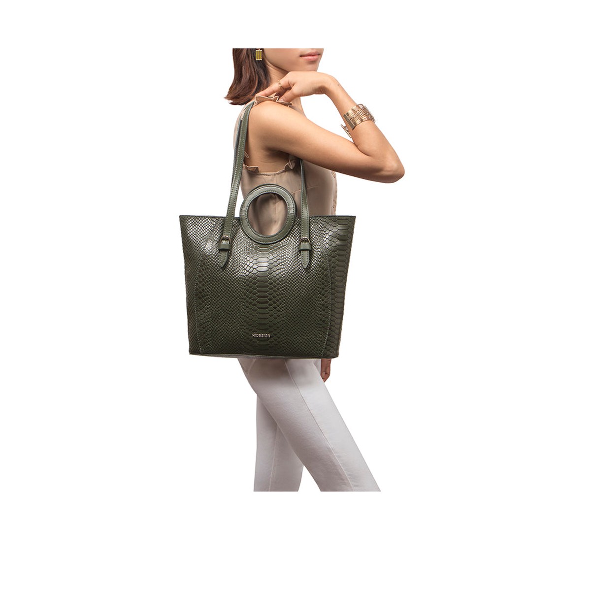 Brazilia 03 Green Leather Tote Bag