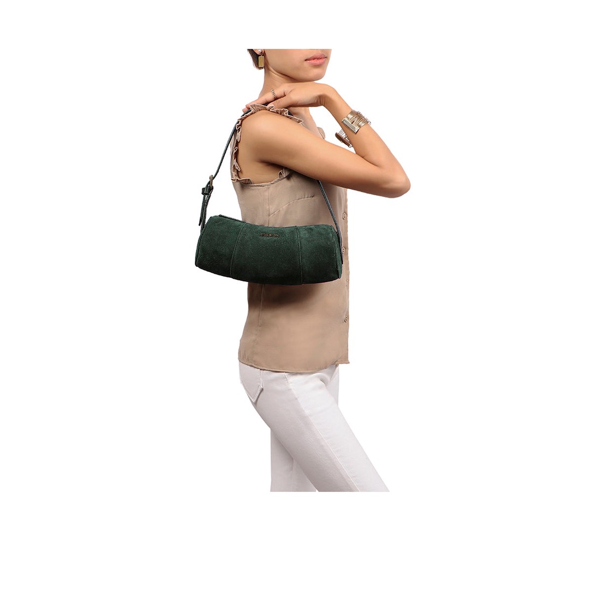 Amy 01 Green Leather Shoulder Bag
