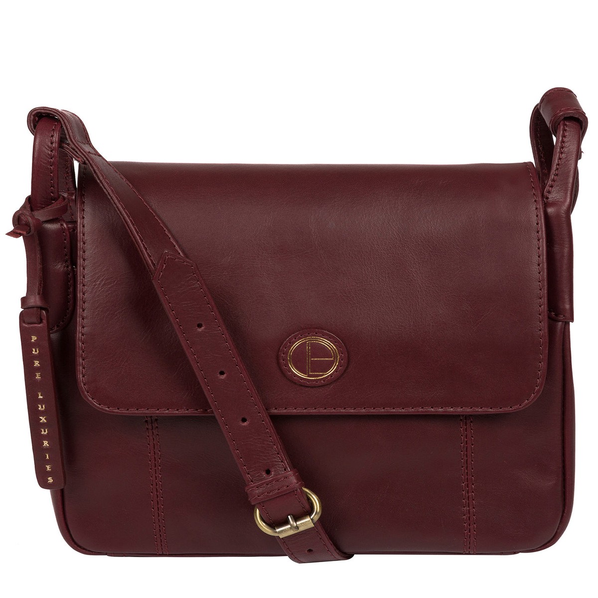 'Houghton' Burgundy Leather Cross Body Bag