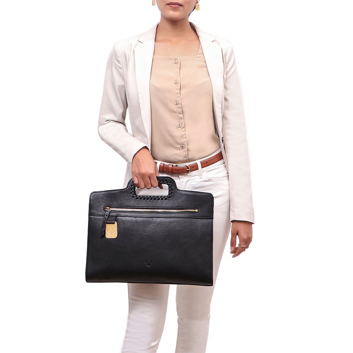 Future 01 Black Leather Satchel