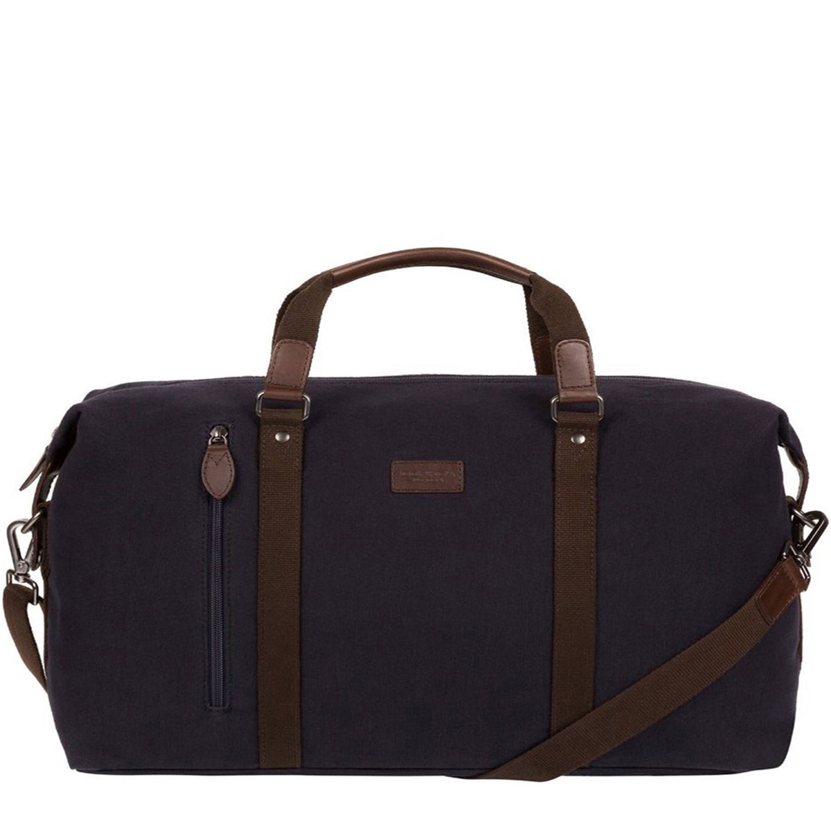 'Hackney' Navy Canvas & Leather Holdall