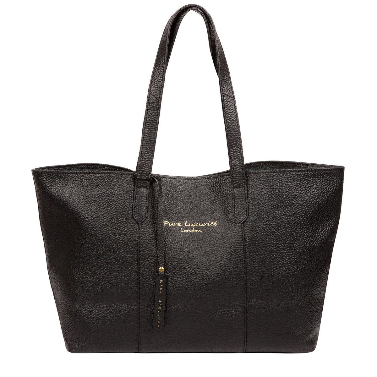 'Hedda' Black Leather Tote Bag