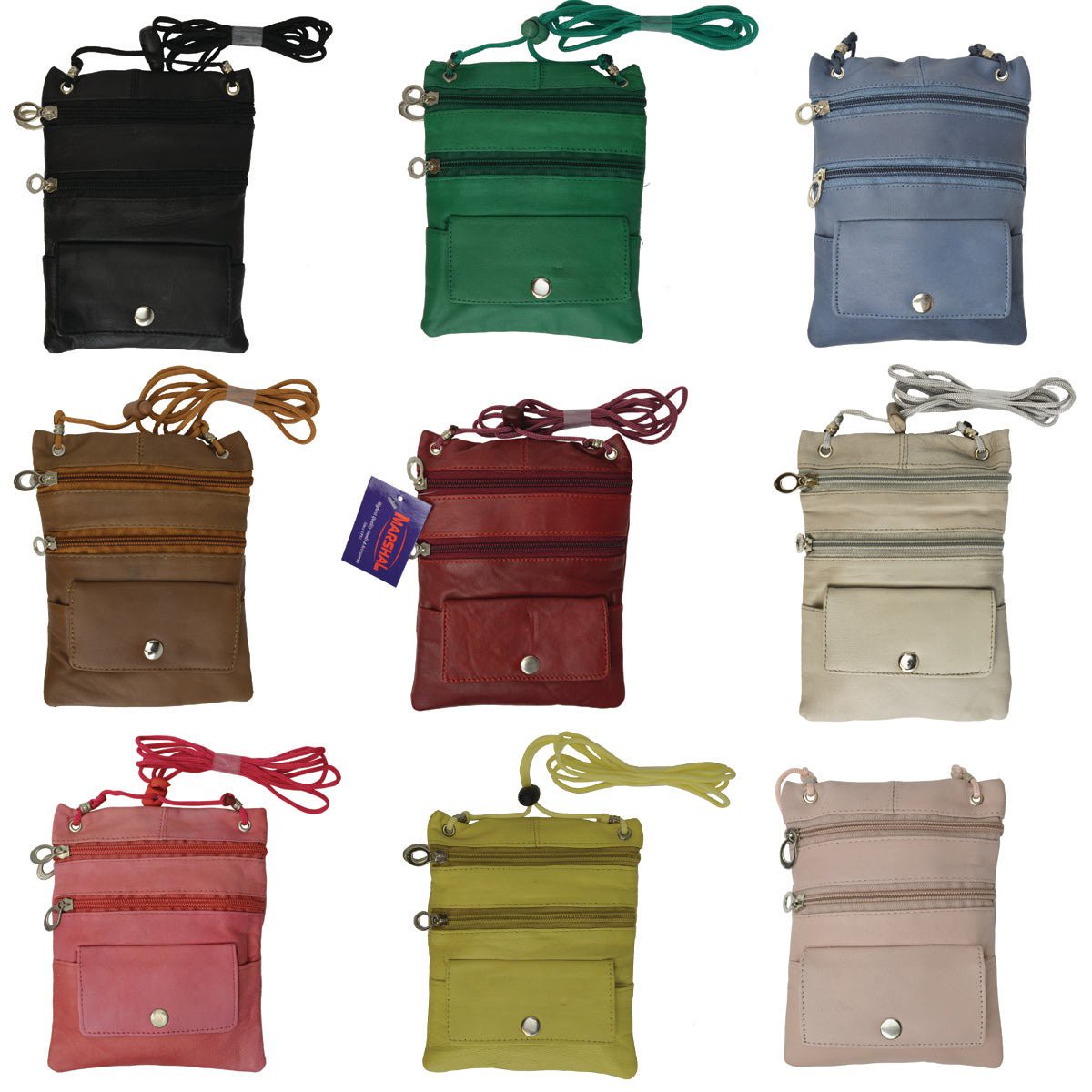 Wholesale Soft Leather Purse Organizer Shoulder Bag Travel Wallet Colors Assorted
