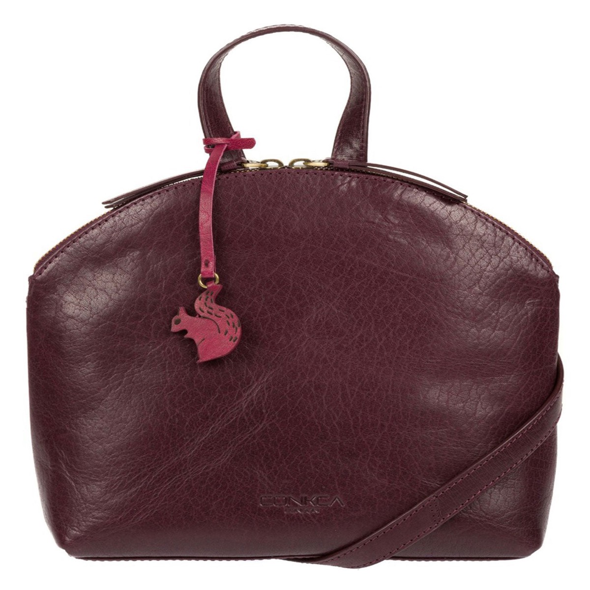 'Ingrid' Plum Leather Cross Body Bag