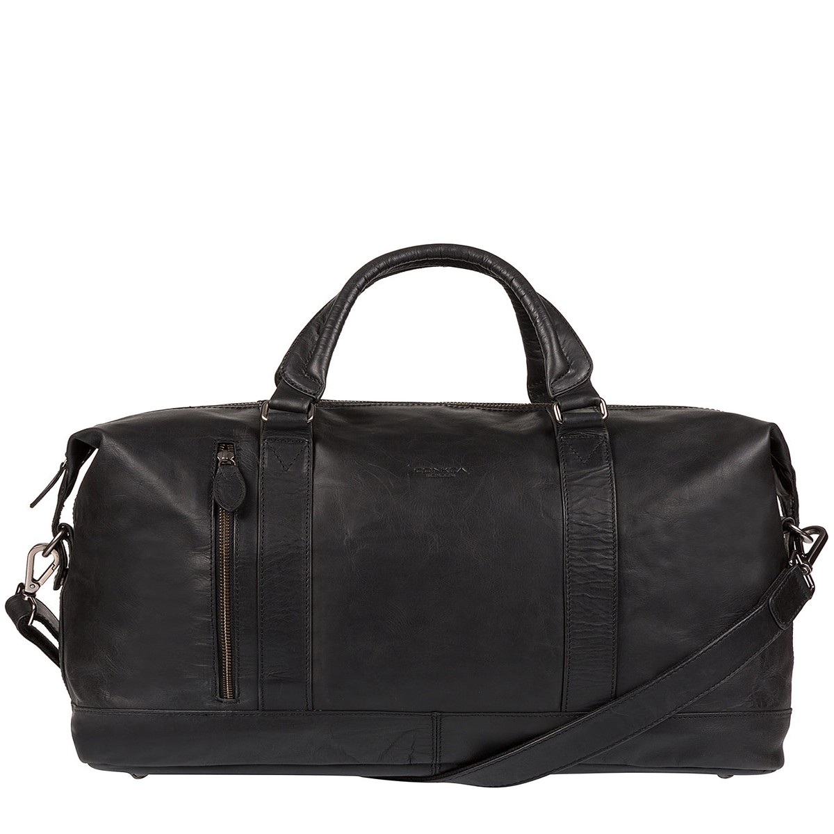 'Duran' Black Leather Holdall