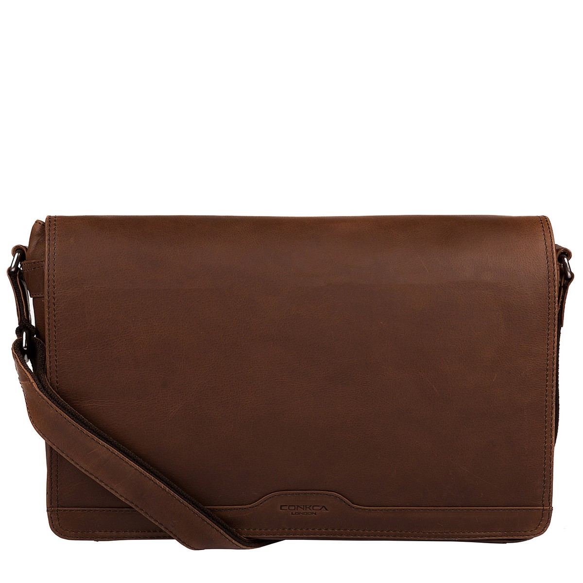 'Islington' Dark Brown Natural Cowhide Messenger Bag
