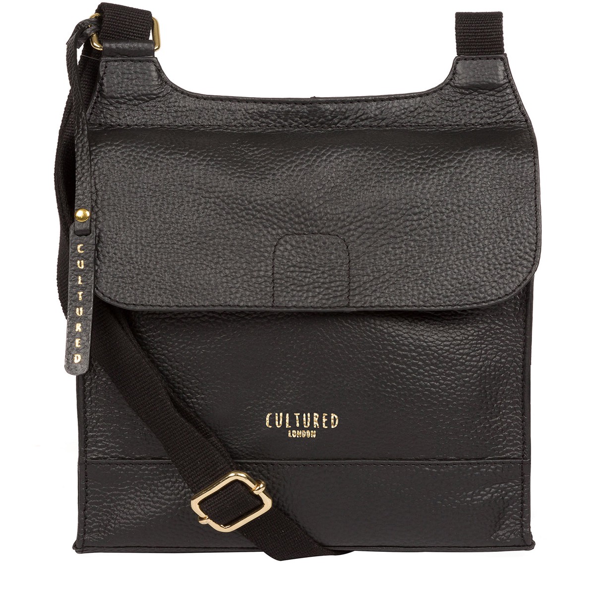 'Karina' Black Leather Cross Body Bag