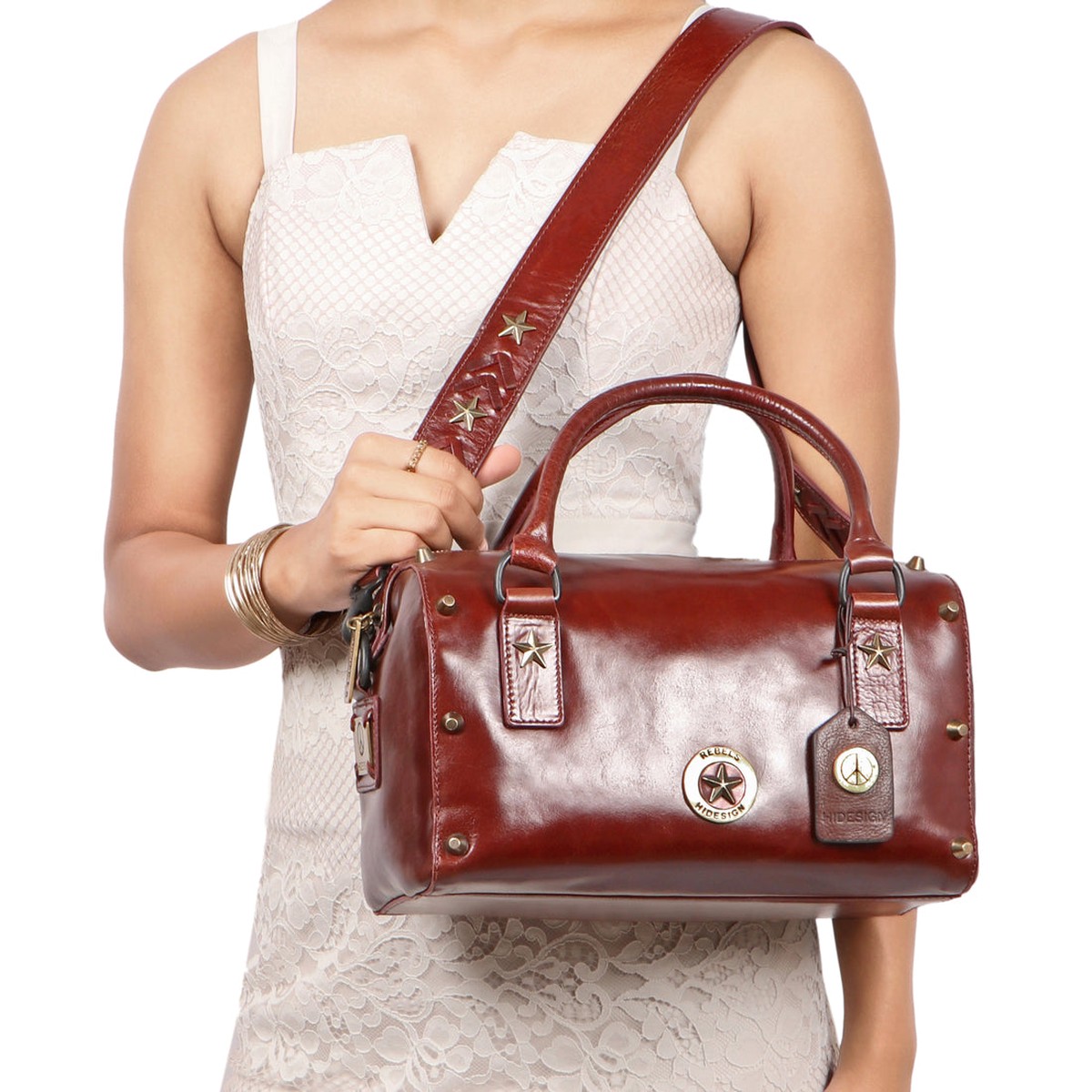 Lenin 02 Red Leather Duffle Bag