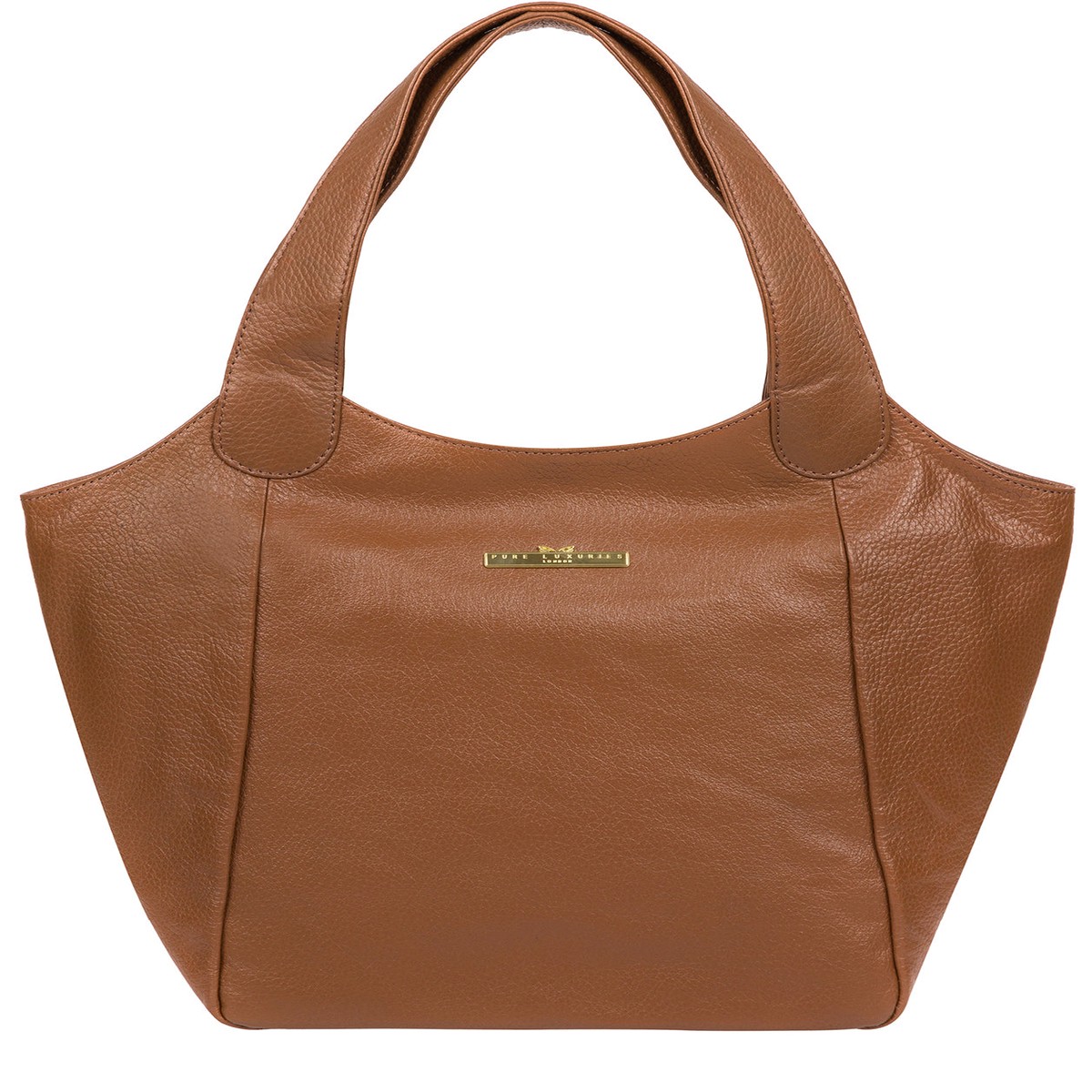 'Alina' Tan Leather Tote Bag