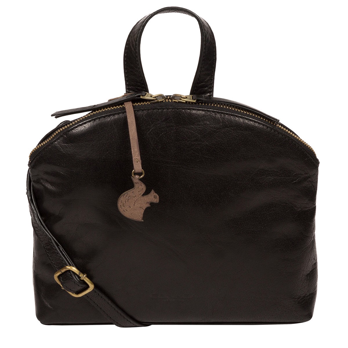 'Ingrid' Black Leather Cross Body Bag