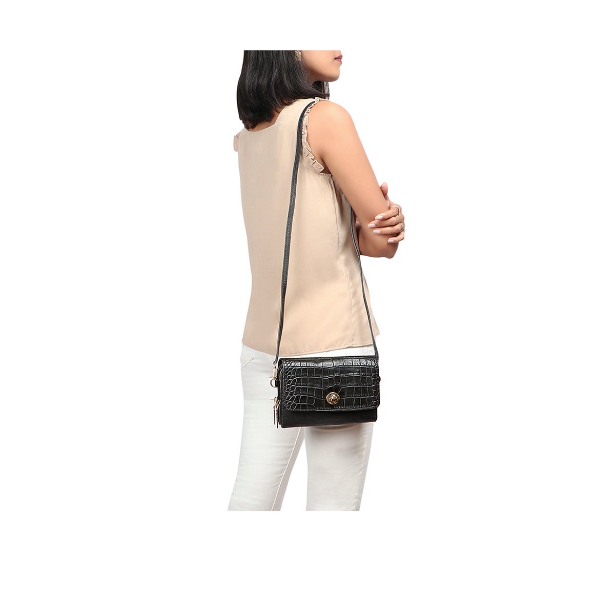 Coquette 01 Black Leather Sling Bag