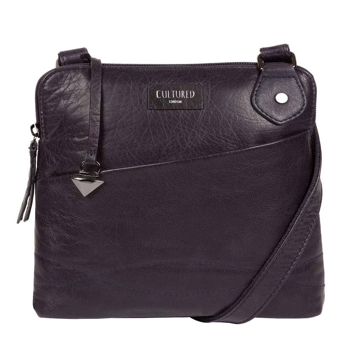'Abberton' Navy Leather Cross Body Bag
