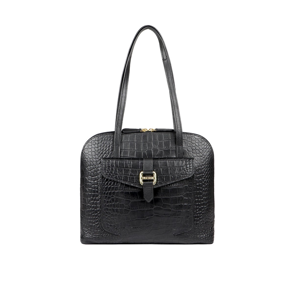 Lotus 03 Sb Black Leather Tote Bag