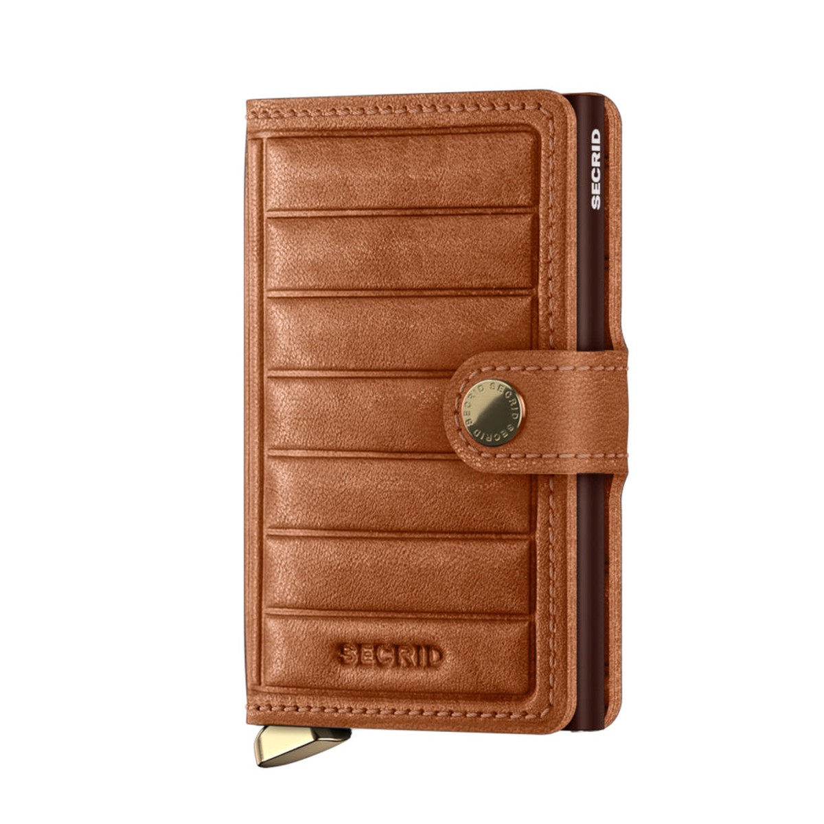 Mini Wallet - Emboss Lines Cognac