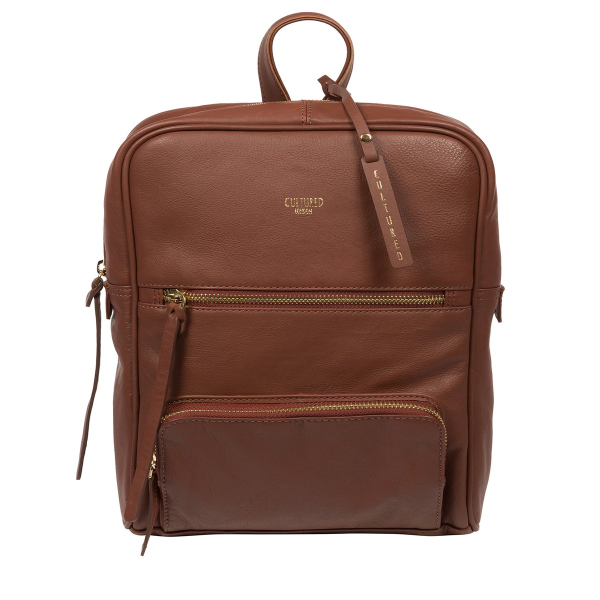 'Abbey' Conker Brown Leather Backpack