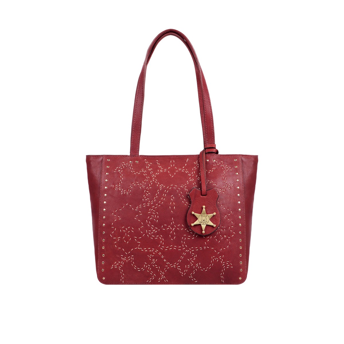 Wild Rose 03 Marsala Leather Tote Bag