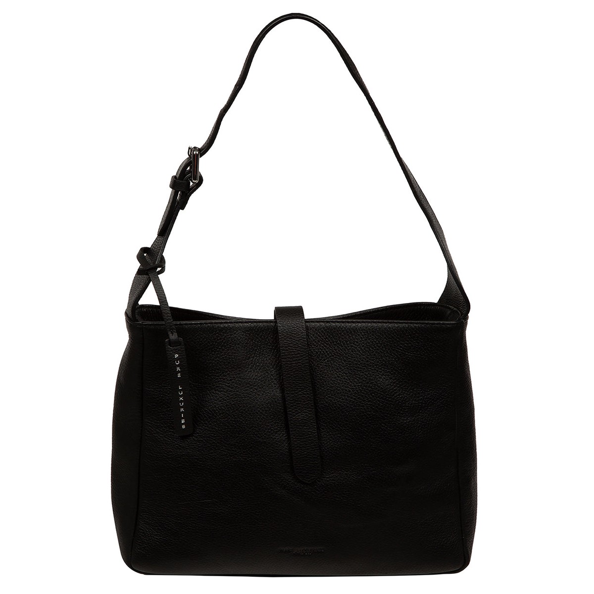 'Isola' Black Leather Tote Bag