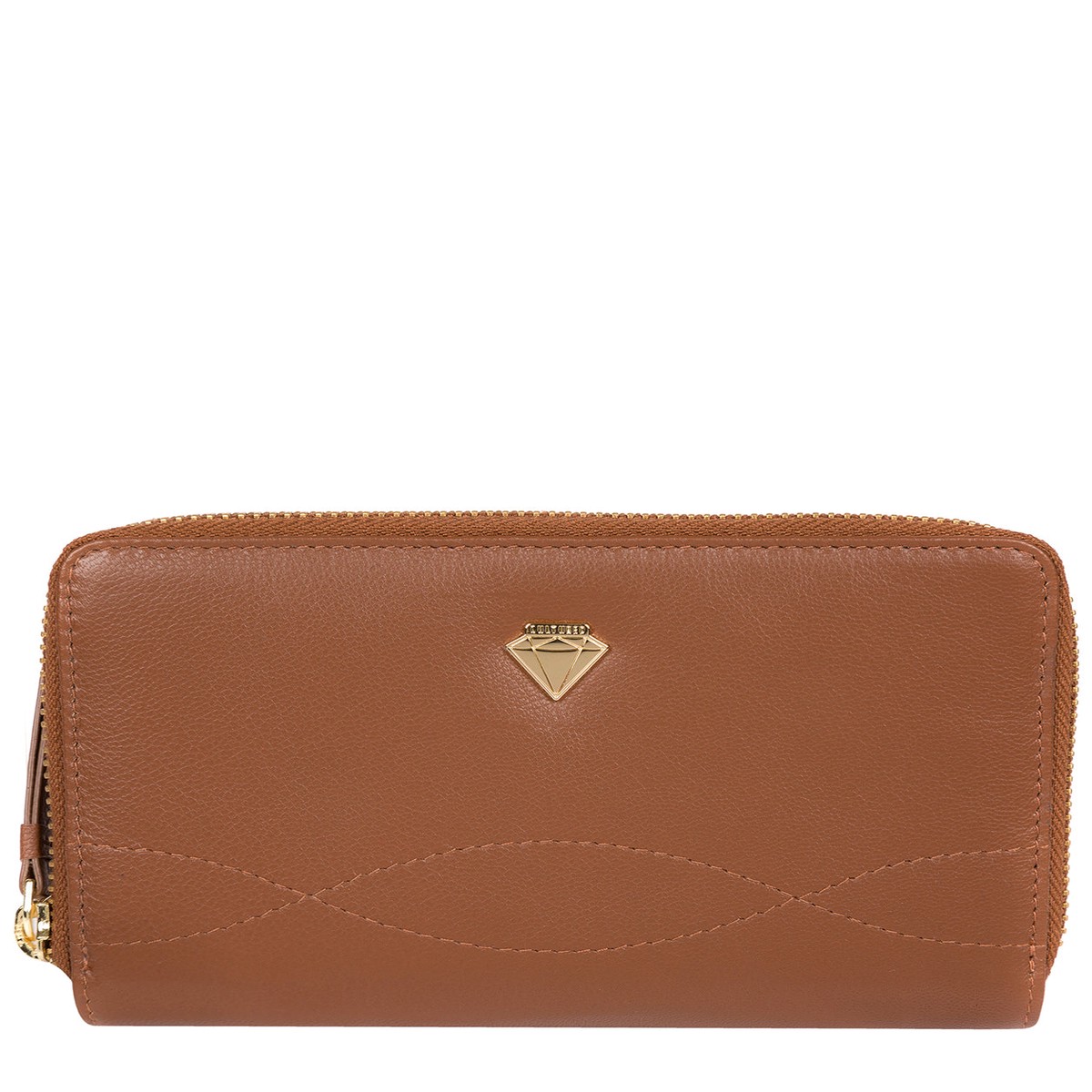 'Wittion' Tan Leather Zip-Round Purse