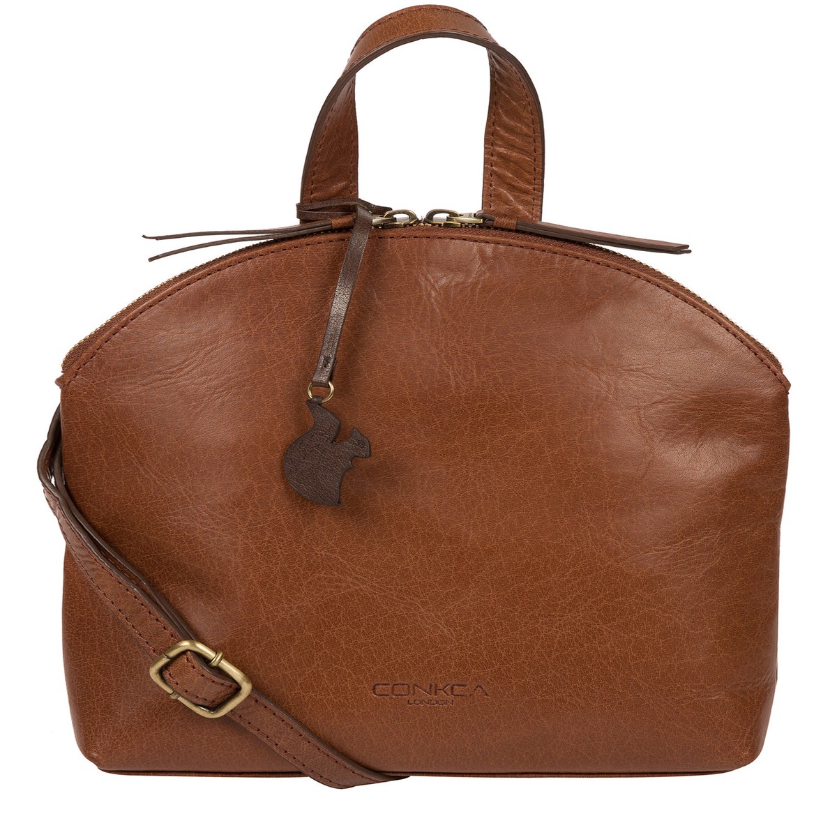 'Ingrid' Conker Brown Leather Cross Body Bag