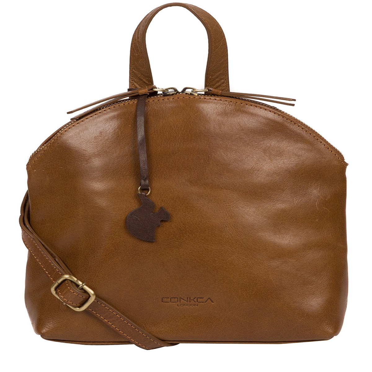 'Ingrid' Dark Tan Leather Cross Body Bag