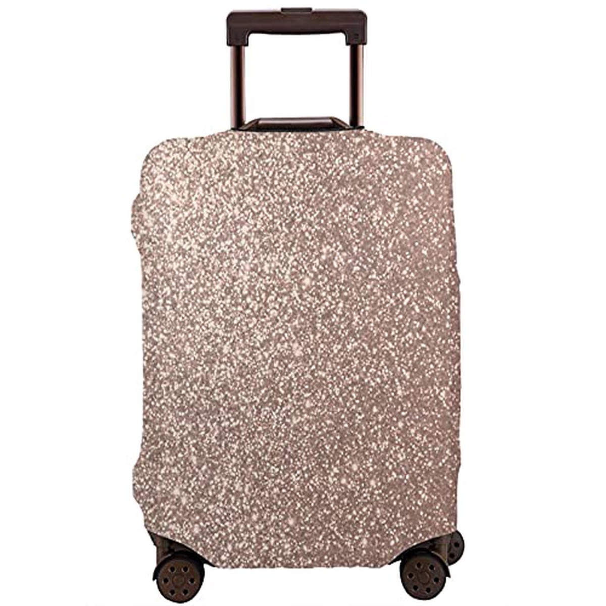 Travel Luggage CoverPinkRoseGoldMetallicGlitterWashable Elastic Durable , With Concealed Zipper Suitcase Protector Fits For 29-32 Inch -XL.