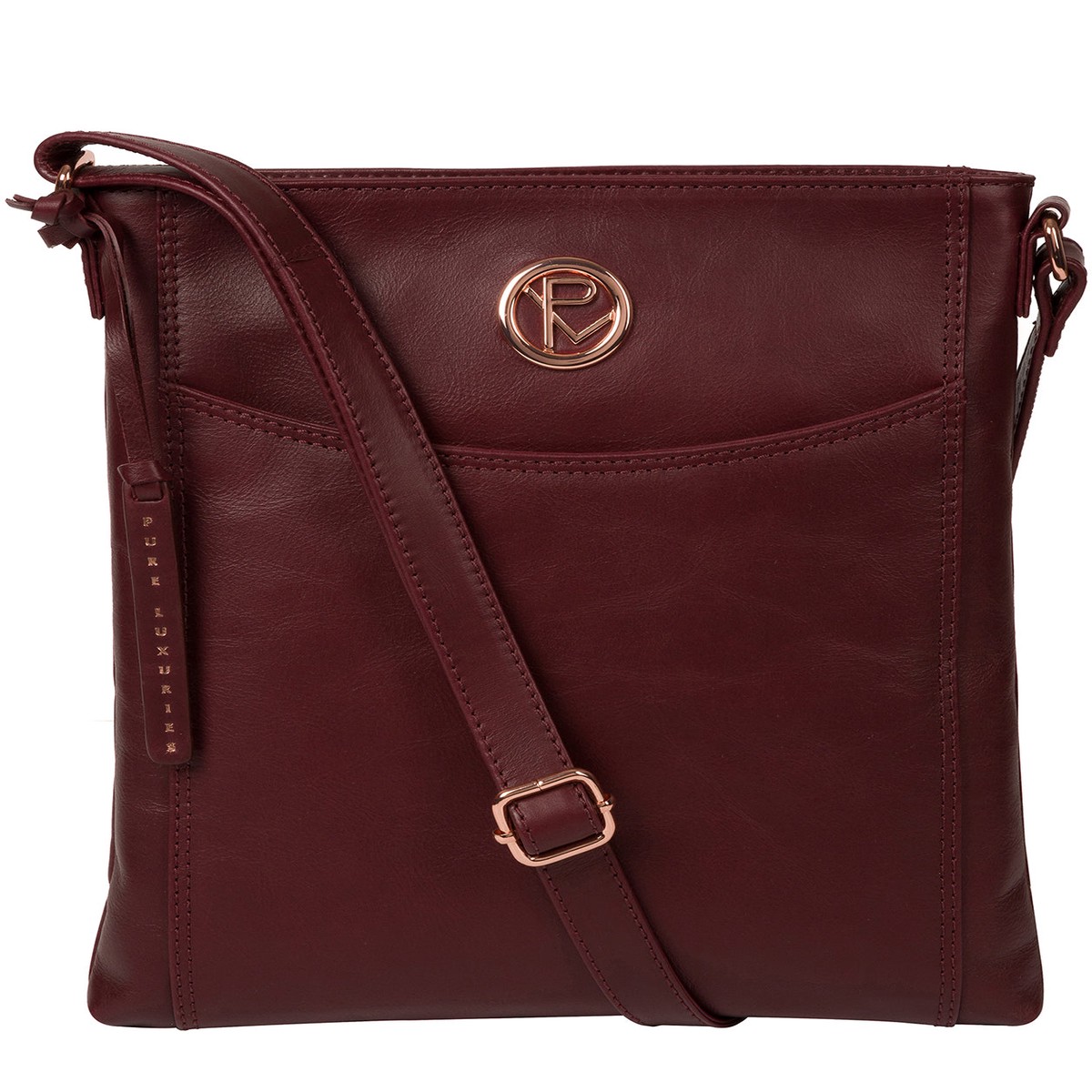 'Gilpin' Burgundy Leather Cross Body Bag