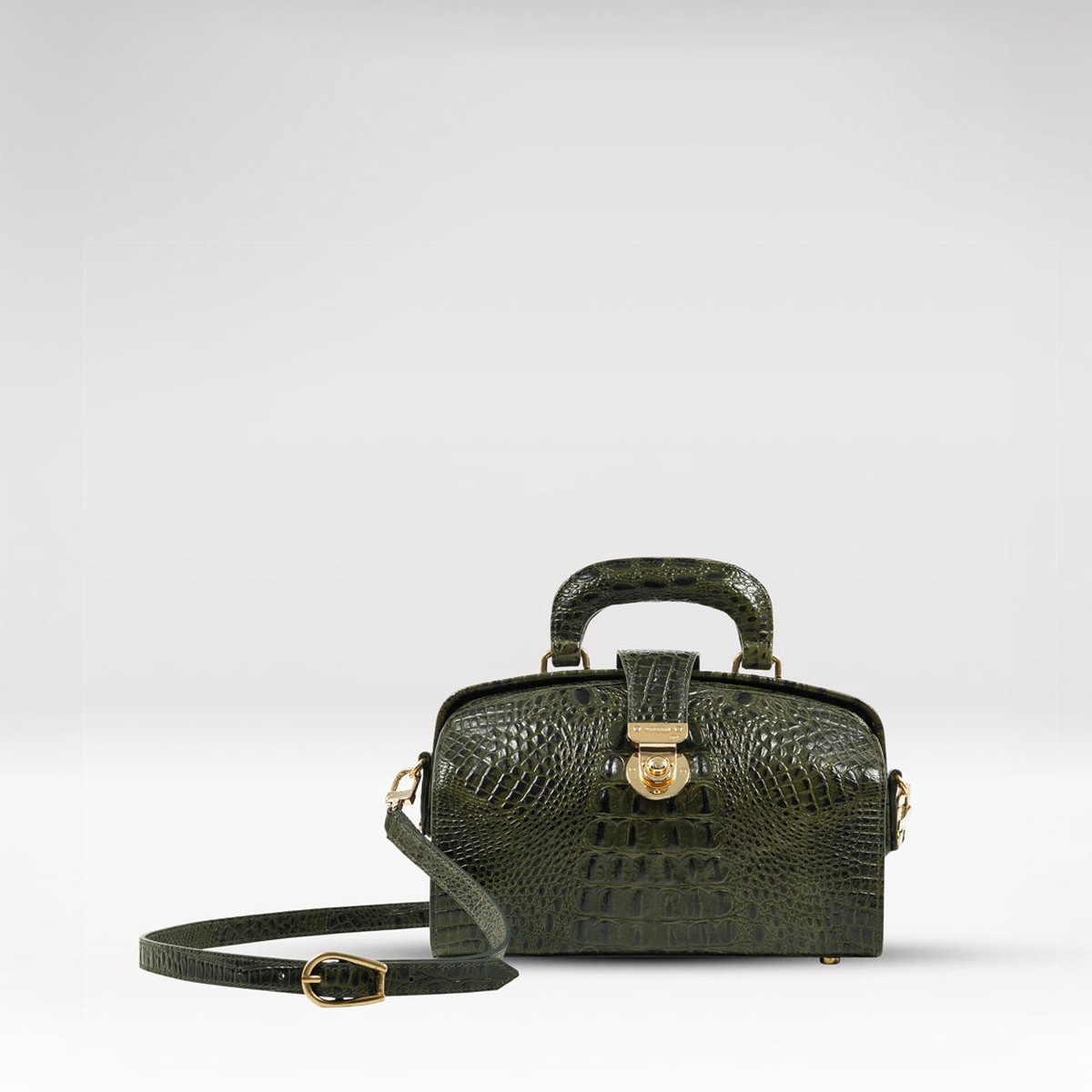 Louvre 03 Green Leather Sling Bag