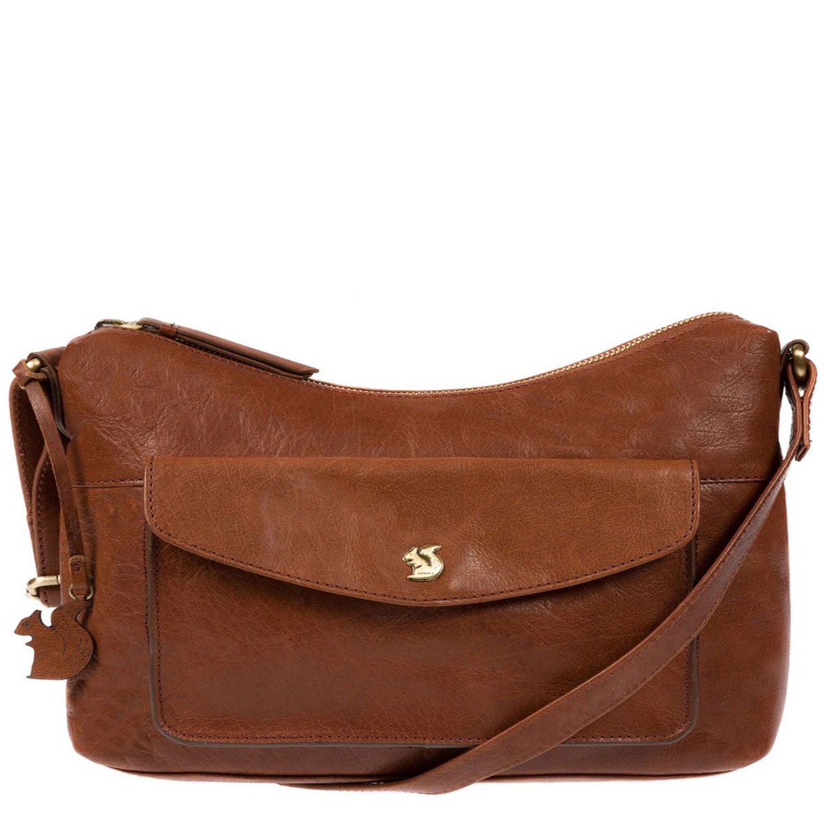'Alana' Conker Brown Leather Shoulder Bag