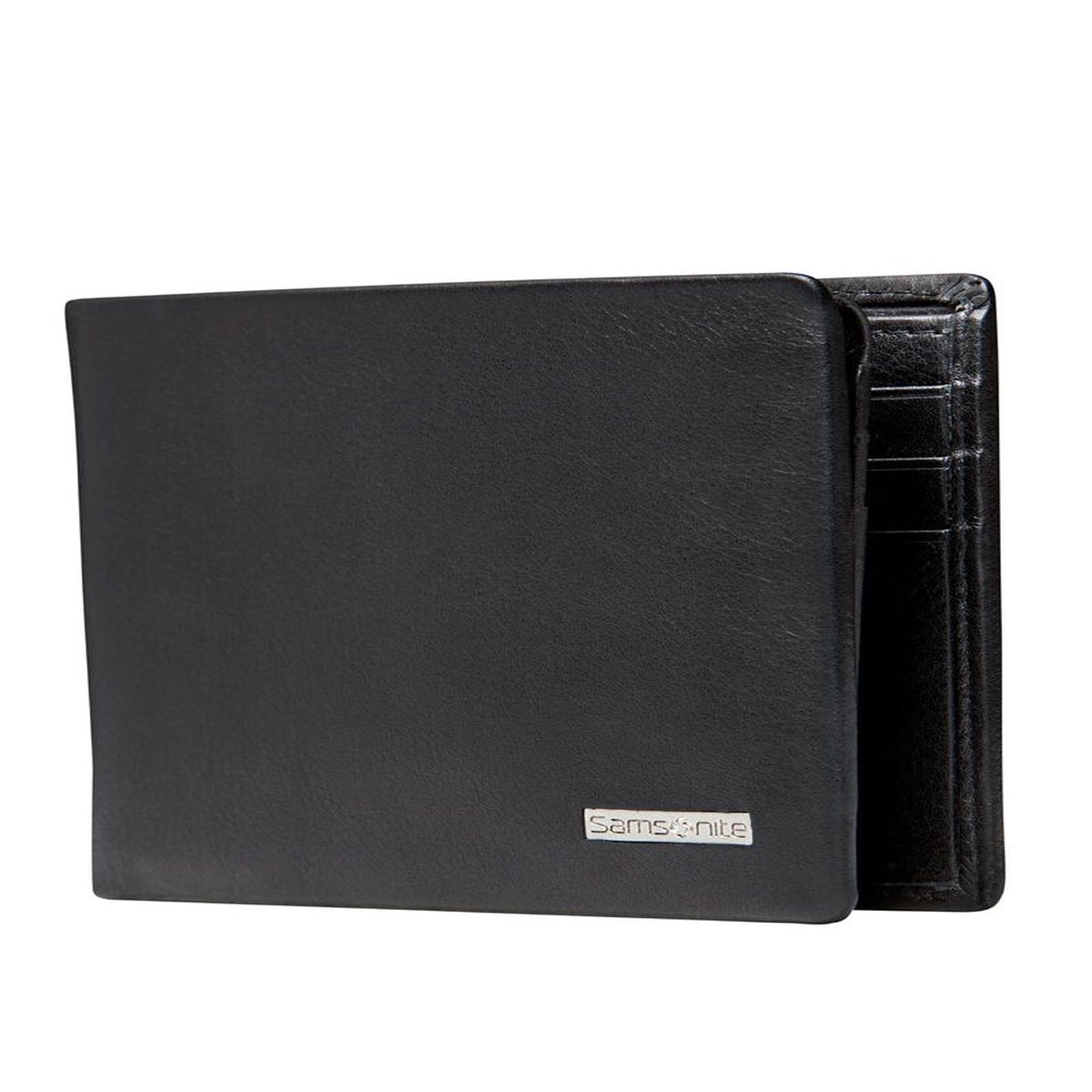 Samsonite DLX Leather wallet with ID, 9CC Black