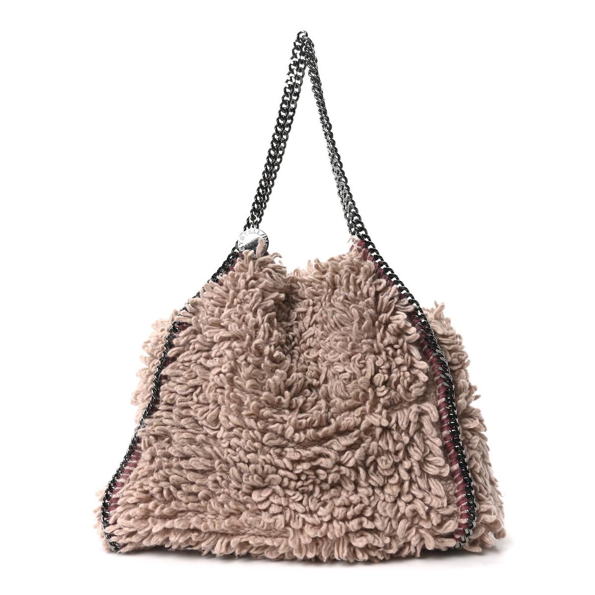 Wool Fur Small Falabella Tote Pink