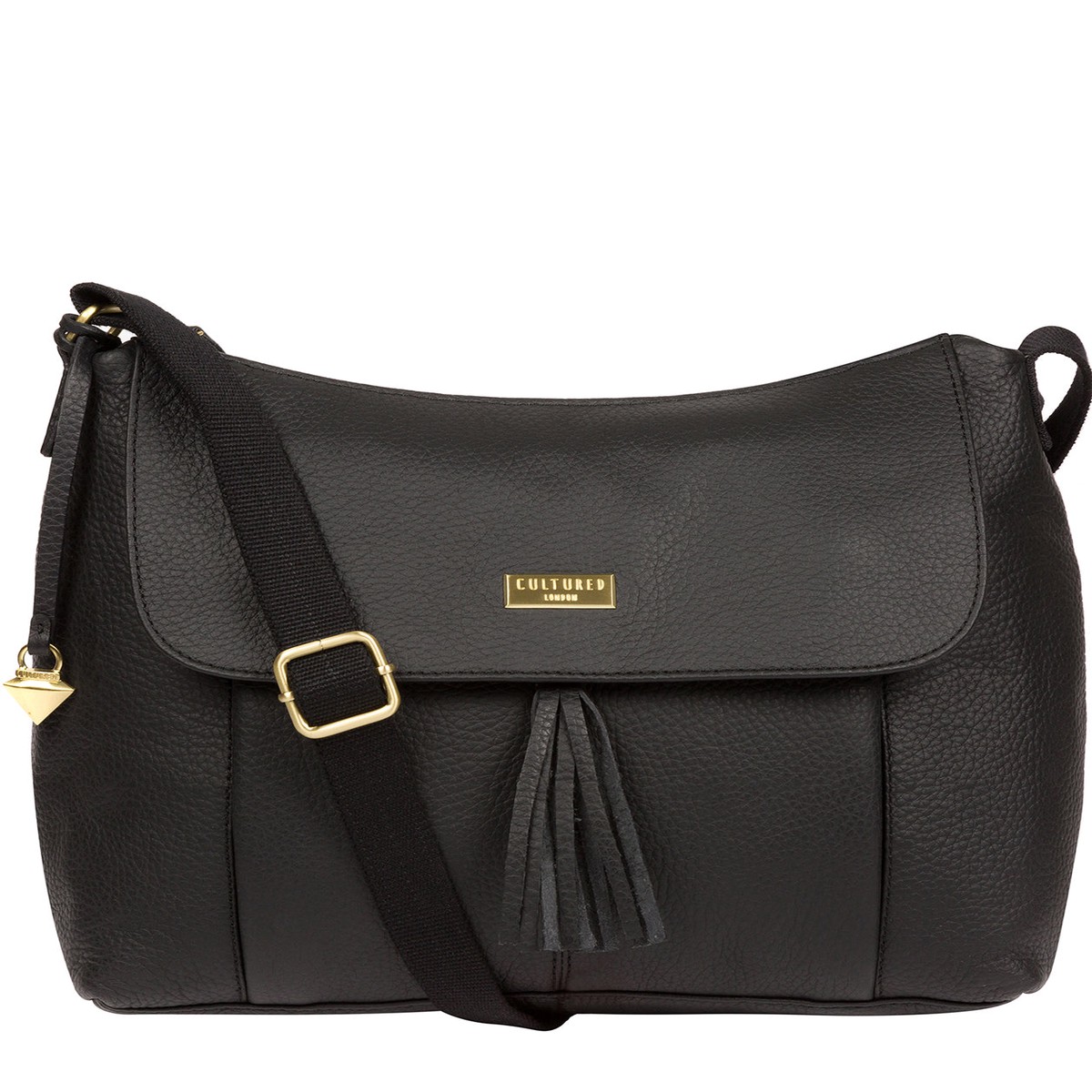 'Henriette' Black Leather Shoulder Bag