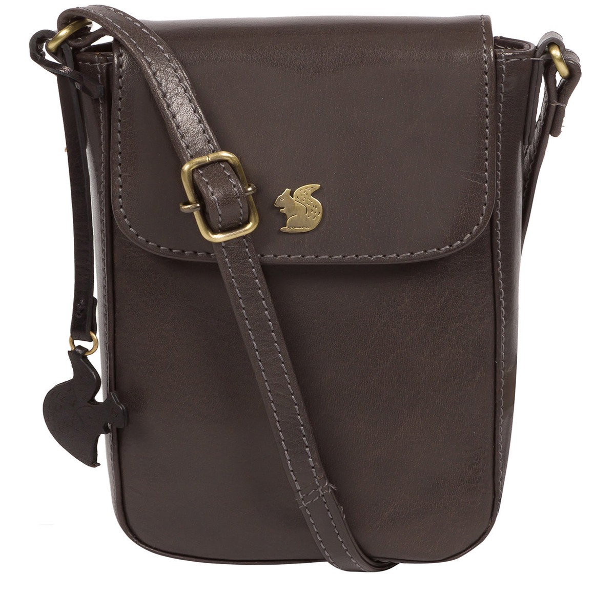 'Buzz' Slate Leather Cross Body Phone Bag