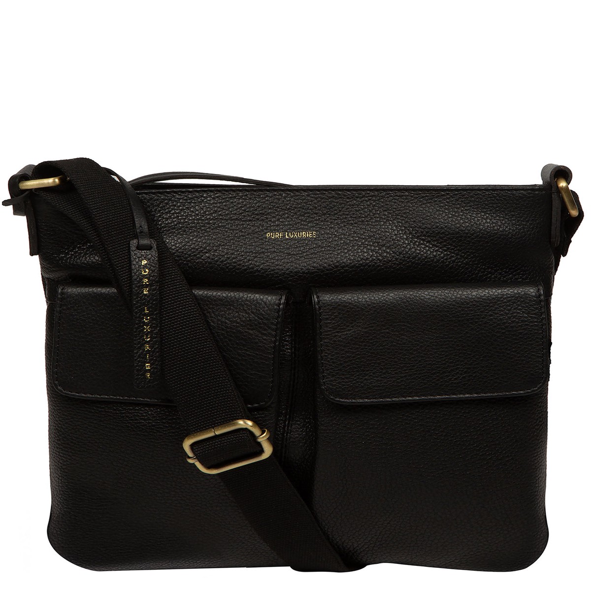 'Elodie' Black Leather Cross Body Bag
