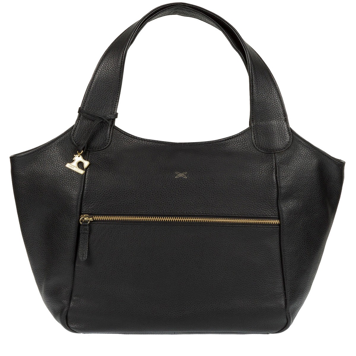 'Imani' Black Leather Tote Bag