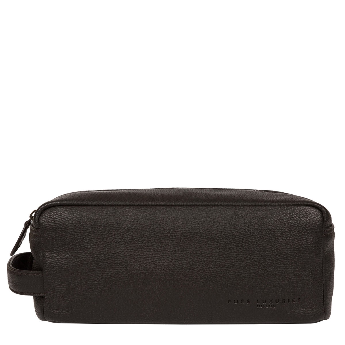 'Keel' Brown Leather Washbag