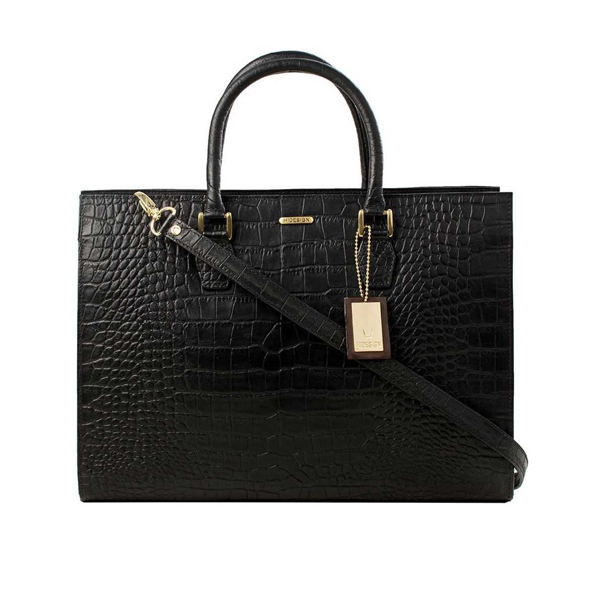 Kester Black Leather Laptop Bag