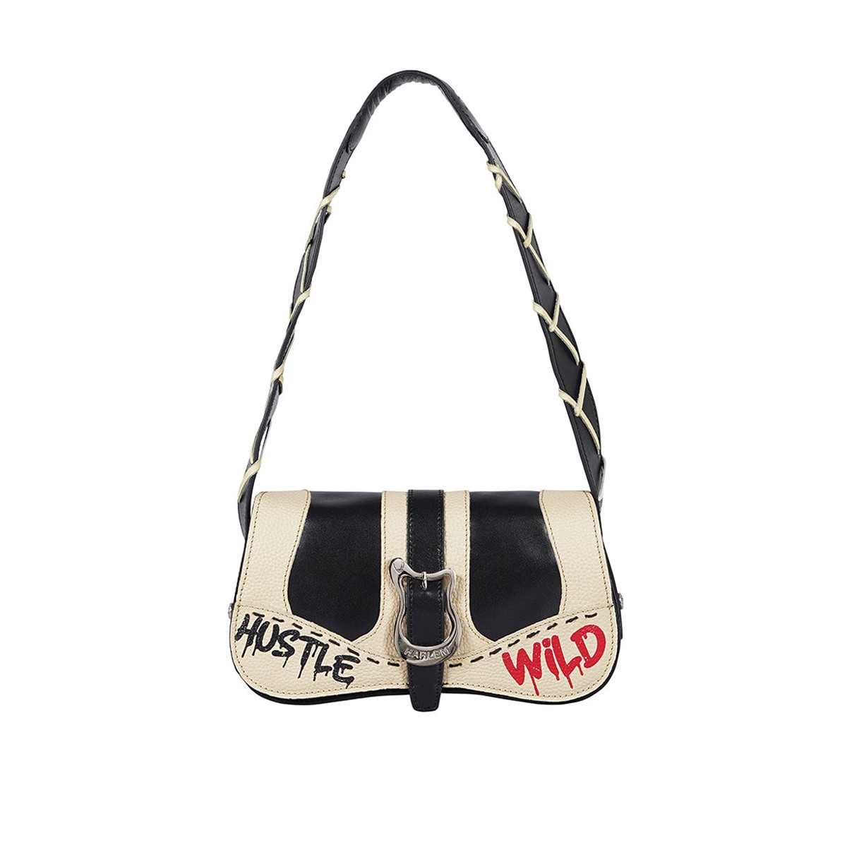 Lou 01 Black Leather Shoulder Bag